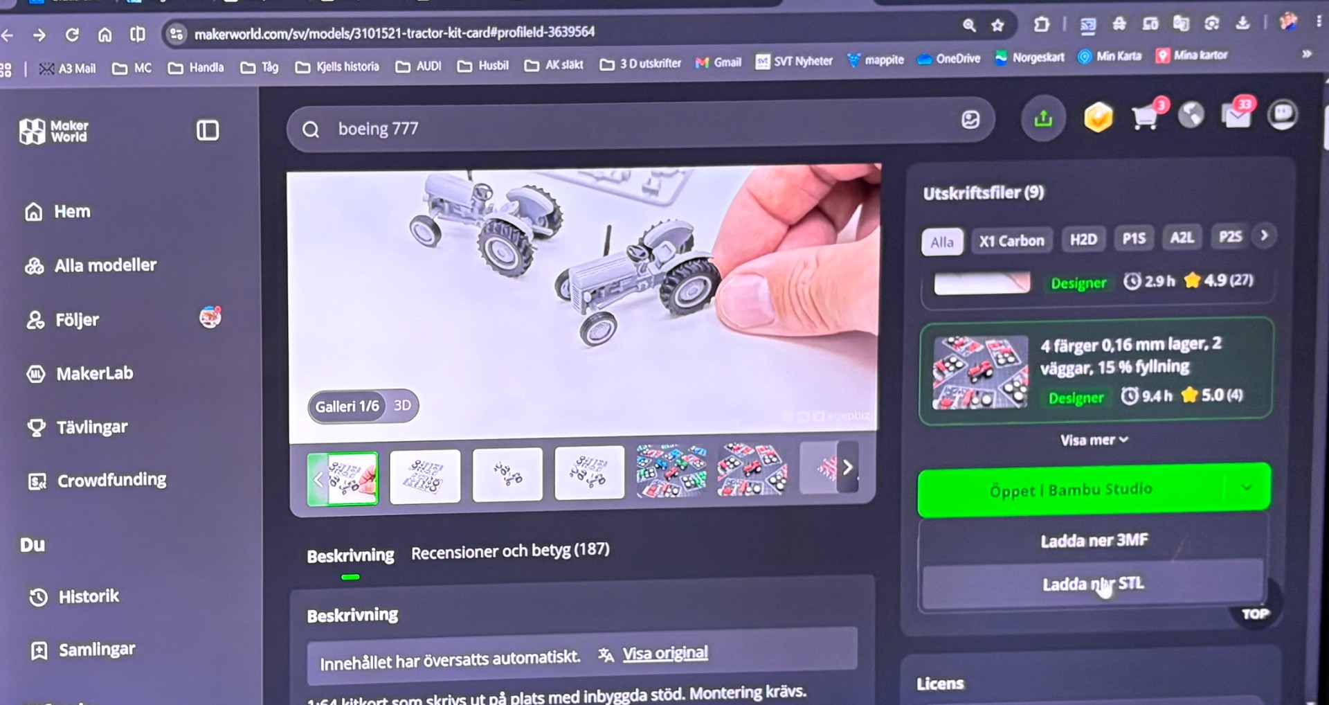 …och väljer en traktor.